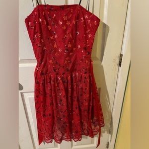 Red sparkly prom dress